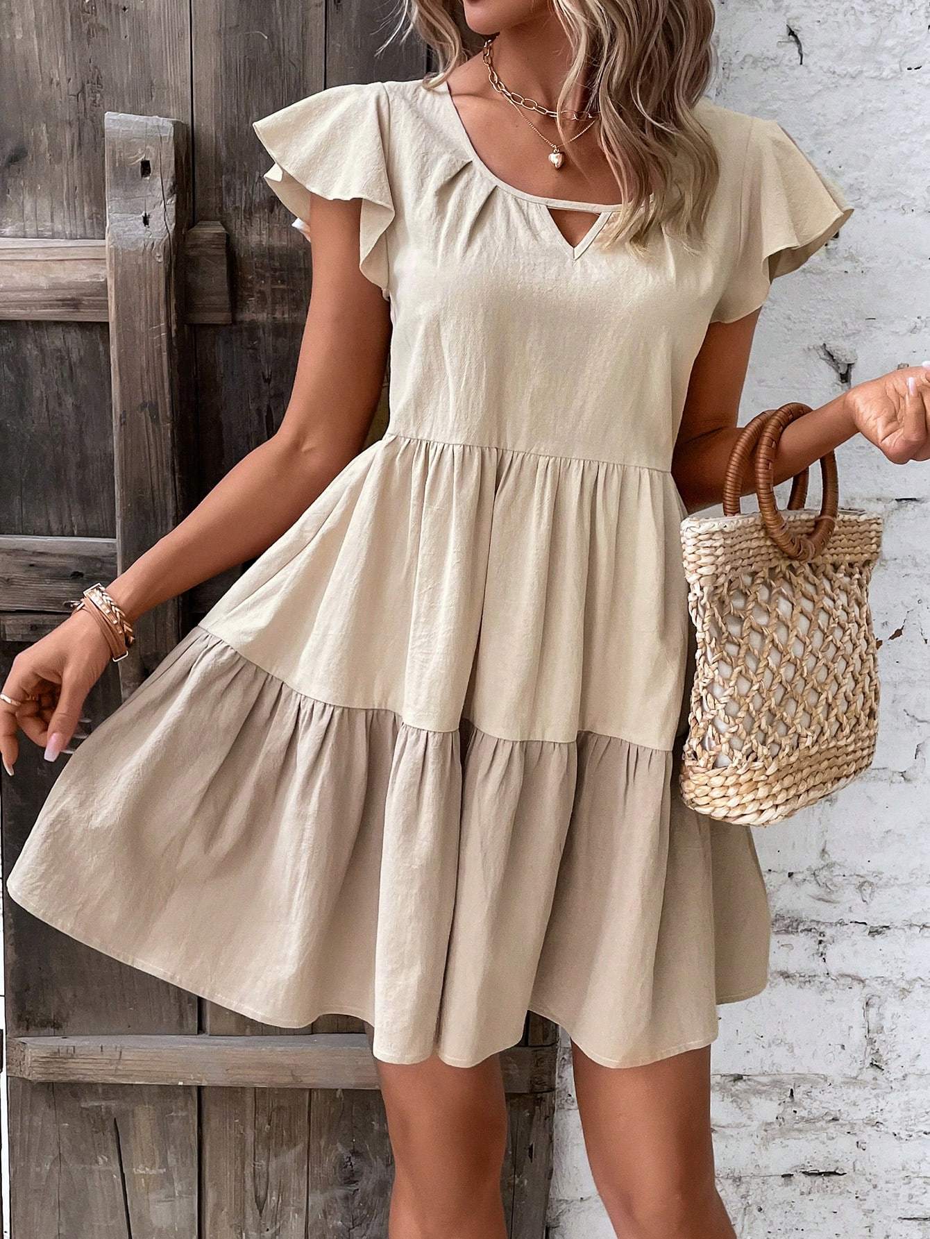 Ruffle Smock Dress