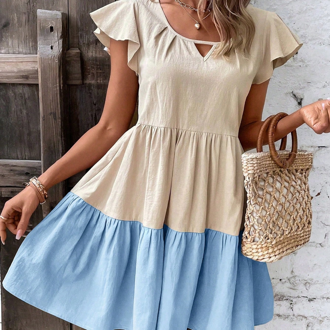 Ruffle Smock Dress