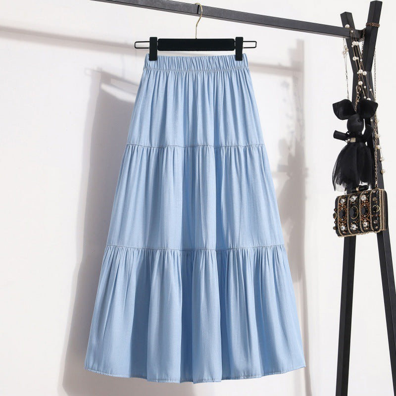 Ice Silk Denim Skirt