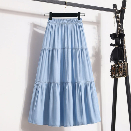 Ice Silk Denim Skirt